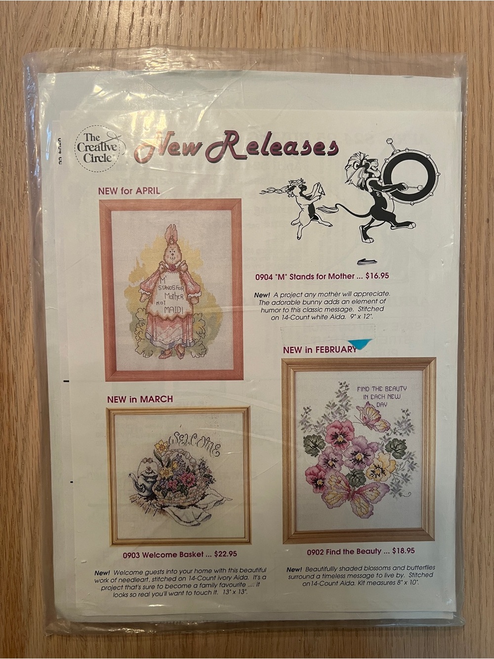 Vintage cross-stitch kit. M Stands for Mother